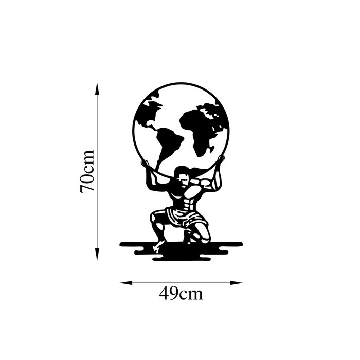 Wallity Atlas - 461 Escultura de Pared de Metal Negra